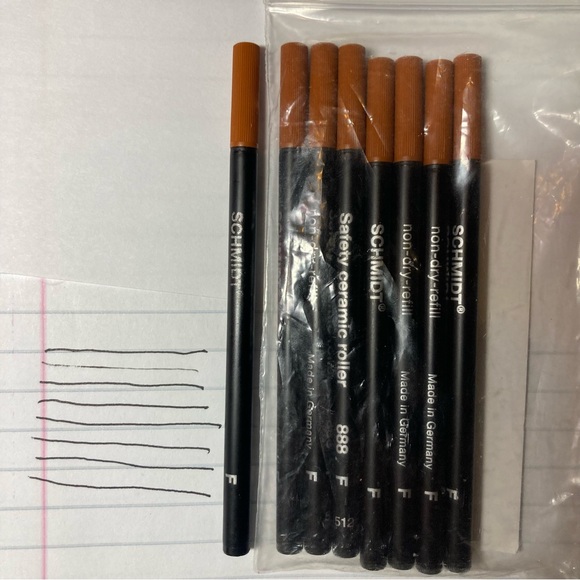 Schmidt 888 Safety Ceramic Roller Pen Ink Refill 8 pack - Picture 2 of 4